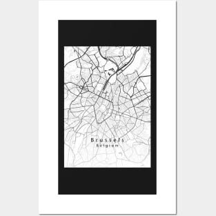 Brussels Belgium City Map Posters and Art